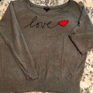 Torrid gray Love sweater